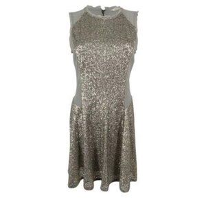 RACHEL ROY SILVER SEQUIN SLEEVELESS SHEATH Holiday DRESS